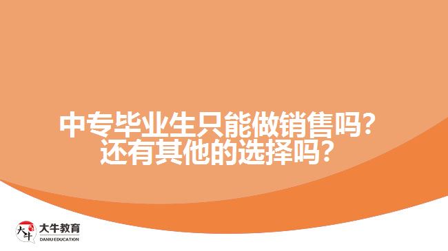 中專畢業(yè)生只能做銷售嗎？還有其他的選擇嗎？