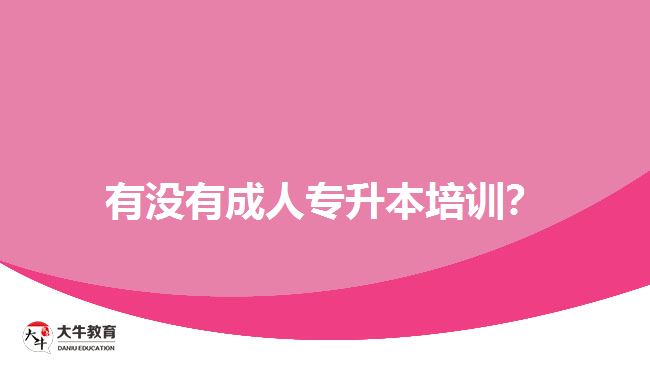 有沒有成人專升本培訓(xùn)？
