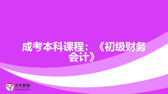 成考本科課程初級財務會計