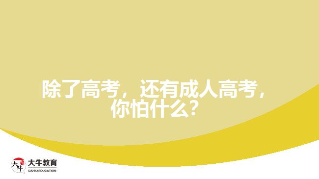 除了高考，還有成人高考，你怕什么？