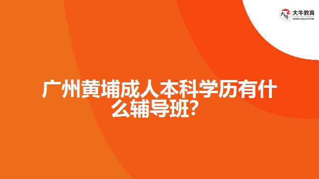 廣州黃埔成人本科學(xué)歷有什么輔導(dǎo)班？