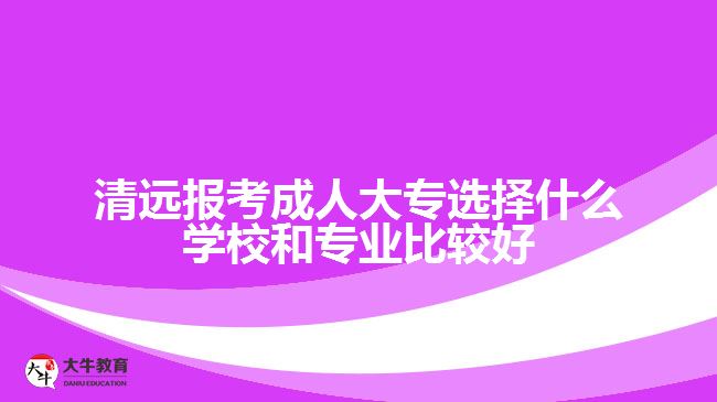 清遠(yuǎn)報考成人大專選擇什么學(xué)校和專業(yè)比較好