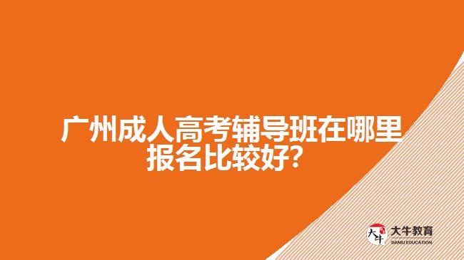 廣州成人高考輔導(dǎo)班在哪里報(bào)名比較好？