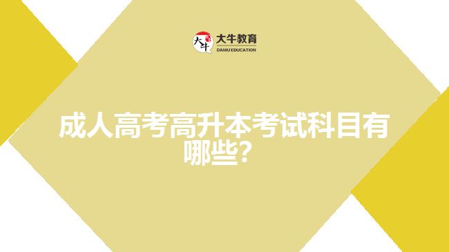 成人高考高升本考試科目