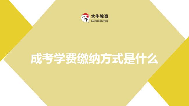 成考學費繳納方式是什么