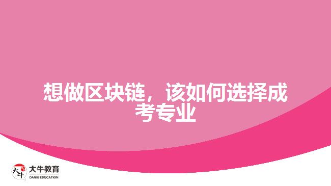 想做區(qū)塊鏈，該如何選擇成考專業(yè)