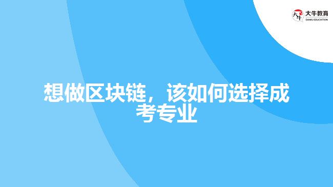 想做區(qū)塊鏈，該如何選擇成考專業(yè)