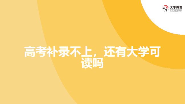 高考補(bǔ)錄不上，還有大學(xué)可讀嗎