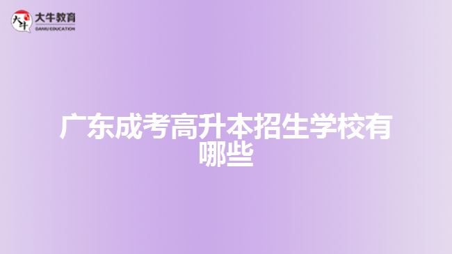 廣東成考高升本招生學(xué)校有哪些