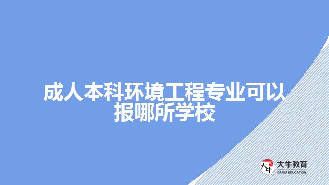 成人本科環(huán)境工程專業(yè)可以報哪所學校