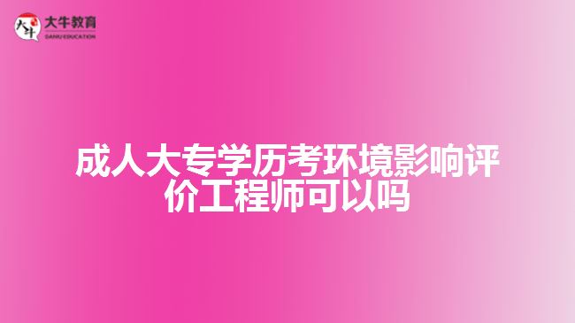 成人大專學歷考環(huán)境影響評價工程師可以嗎