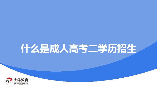 什么是成人高考二學歷招生？