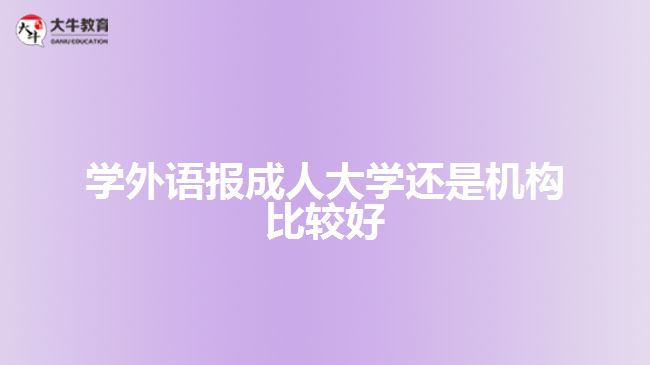 學(xué)外語報(bào)成人大學(xué)還是機(jī)構(gòu)比較好
