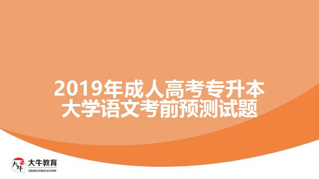 2019年成人高考專本大學語文考前預測試題
