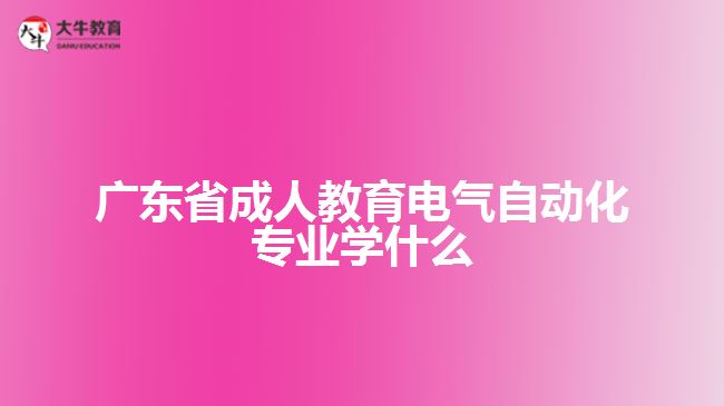 廣東省成人教育電氣自動(dòng)化專業(yè)學(xué)什么