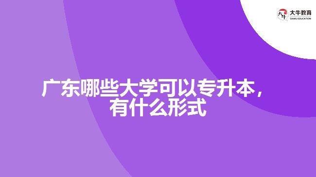 廣東哪些大學(xué)可以專升本，有什么形式
