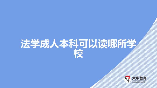 法學成人本科可以讀哪所學校