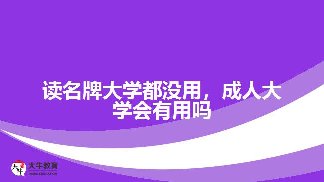 讀名牌大學(xué)都沒用，成人大學(xué)會(huì)有用嗎