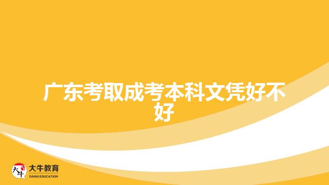 廣東考取成考本科文憑好不好