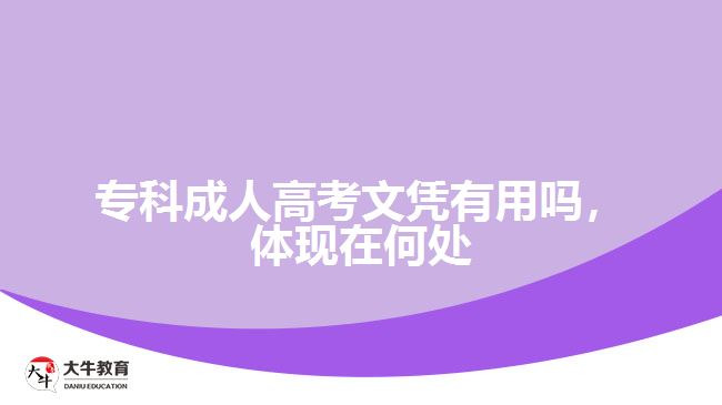 專(zhuān)科成人高考文憑有用嗎，體現(xiàn)在何處