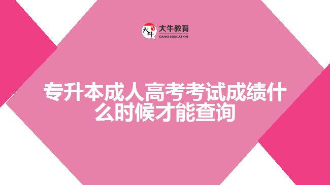 專(zhuān)升本成人高考考試成績(jī)什么時(shí)候才能查詢