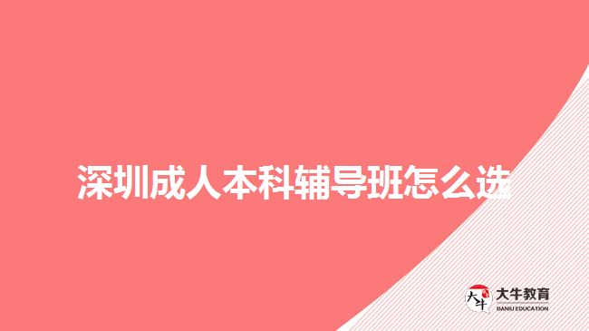 深圳成人本科輔導班怎么選
