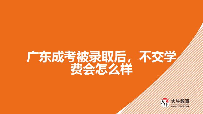 廣東成考被錄取后，不交學費會怎么樣