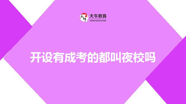 開設有成考的都叫夜校嗎
