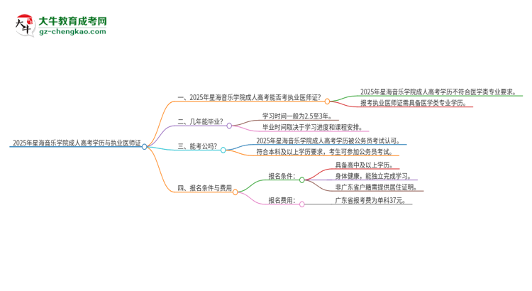 2025年星海音樂(lè)學(xué)院的成人高考學(xué)歷能報(bào)考執(zhí)業(yè)醫(yī)師證嗎？思維導(dǎo)圖