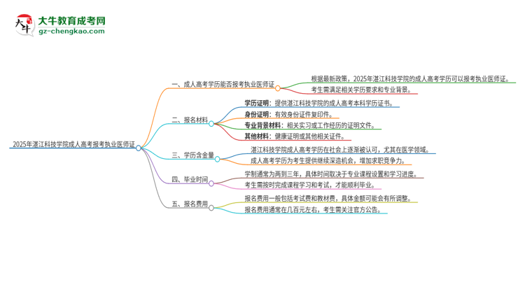 2025年湛江科技學(xué)院的成人高考學(xué)歷能報(bào)考執(zhí)業(yè)醫(yī)師證嗎？思維導(dǎo)圖