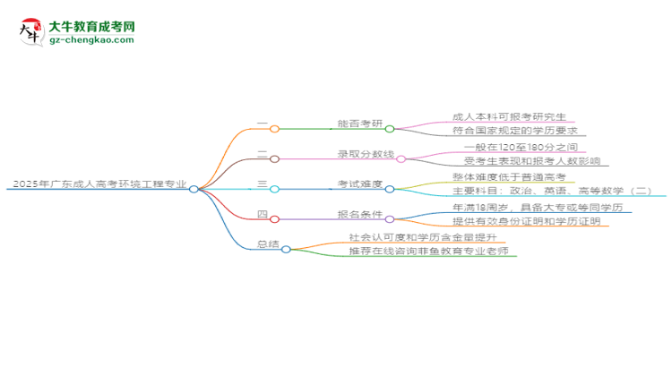 2025年廣東成人高考環(huán)境工程專業(yè)學(xué)歷符合教資報(bào)考條件嗎？思維導(dǎo)圖