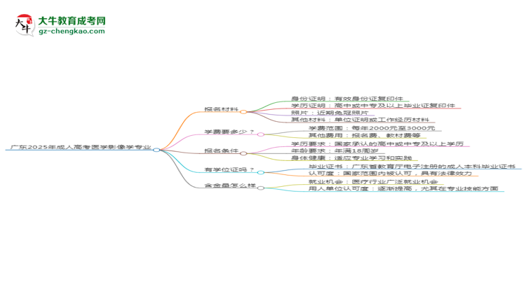 廣東2025年成人高考醫(yī)學(xué)影像學(xué)專業(yè)學(xué)歷能考公嗎？思維導(dǎo)圖