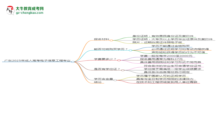 廣東2025年成人高考電子信息工程專業(yè)學(xué)歷能考公嗎？思維導(dǎo)圖