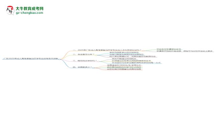 廣東2025年成人高考康復(fù)治療學(xué)專(zhuān)業(yè)報(bào)考條件詳解思維導(dǎo)圖
