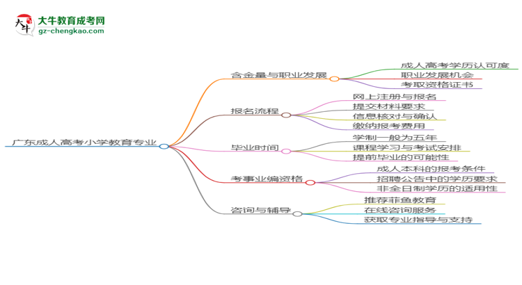 廣東成人高考小學教育專業(yè)2025年要考學位英語嗎？思維導圖