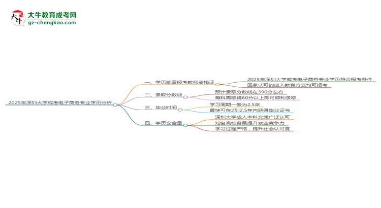 2025年深圳大學成考電子商務專業(yè)學歷能報考教資嗎？思維導圖