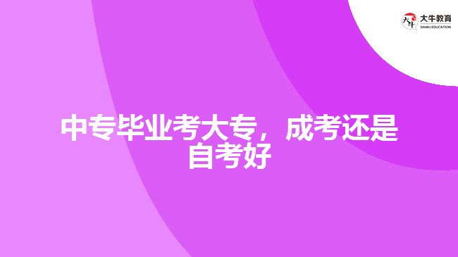 中專畢業(yè)考大專，成考還是自考好