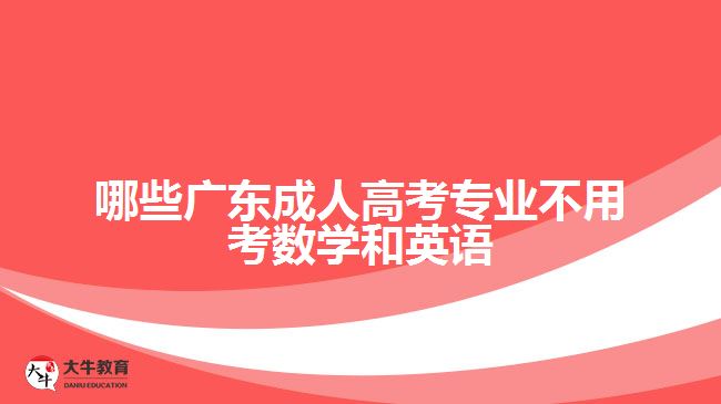 哪些廣東成人高考專業(yè)不用考數(shù)學(xué)和英語(yǔ)