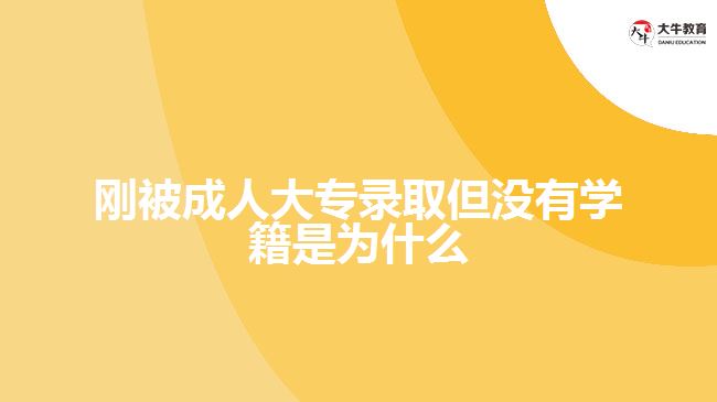 剛被成人大專(zhuān)錄取但沒(méi)有學(xué)籍是為什么