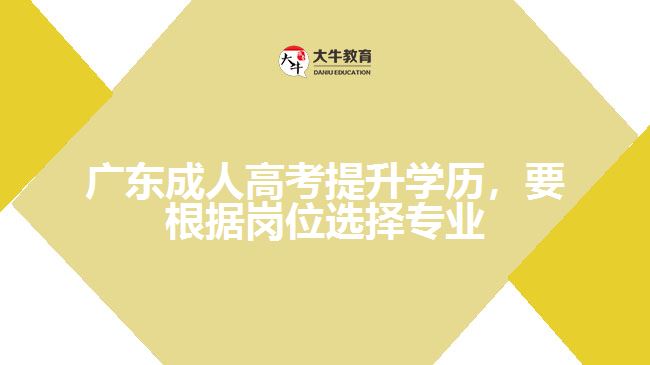 廣東成人高考提升學(xué)歷，要根據(jù)崗位選擇專業(yè)