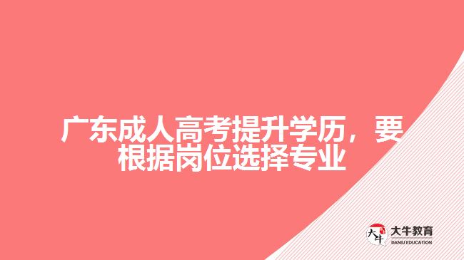 廣東成人高考提升學(xué)歷，要根據(jù)崗位選擇專業(yè)