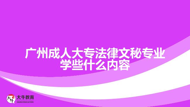 廣州成人大專(zhuān)法律文秘專(zhuān)業(yè)學(xué)些什么內(nèi)容