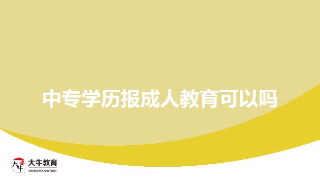 中專學(xué)歷報成人教育可以嗎