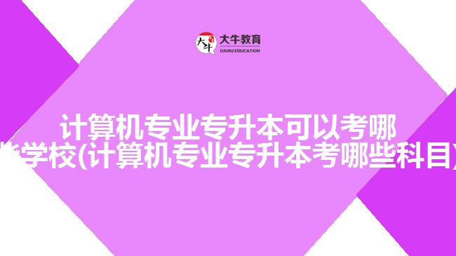 計算機(jī)專業(yè)專升本可以考哪些學(xué)校(計算機(jī)專業(yè)專升本考哪些科目)