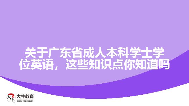 關于廣東省成人本科學士學位英語，這些知識點你知道嗎
