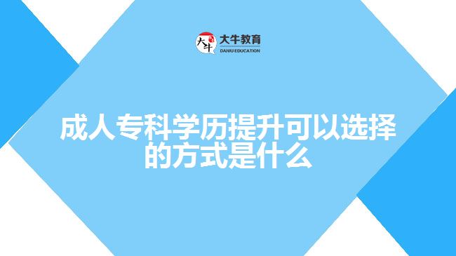 成人?？茖W(xué)歷提升可以選擇的方式