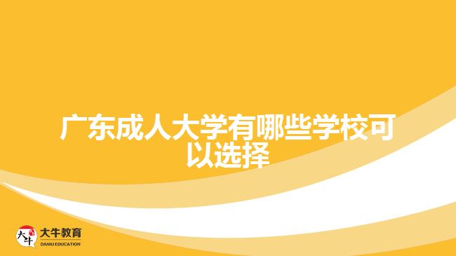 廣東成人大學有哪些學?？梢赃x擇