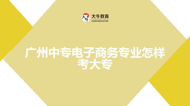 廣州中專(zhuān)電子商務(wù)專(zhuān)業(yè)怎樣考大專(zhuān)