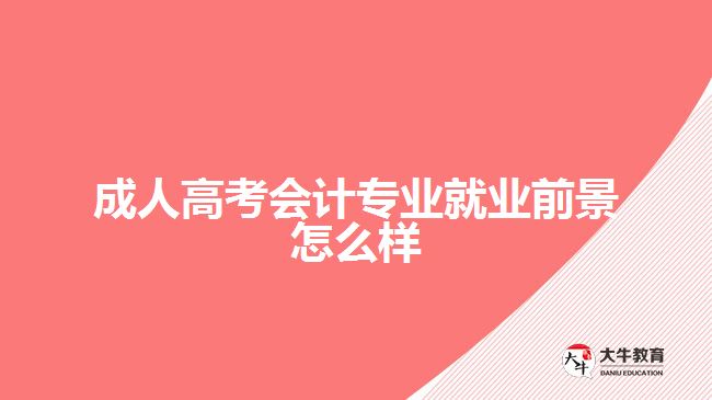 成人高考會(huì)計(jì)專業(yè)就業(yè)前景怎么樣