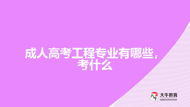 成人高考工程專(zhuān)業(yè)有哪些，考什么